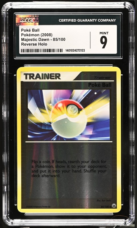 *POP 8* CGC 9 Poke Ball Reverse Holo Majestic Dawn 85/100 Pokemon 2008 MINT