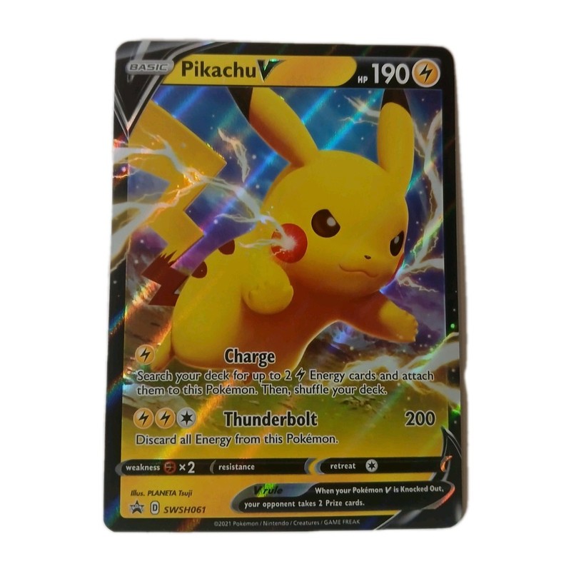 Pikachu V 190 Charge SWSH 061 Full Art Ultra Rare Promo Pokemon TCG Near Mint