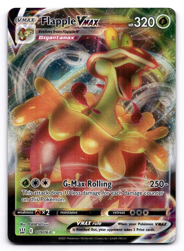 Flapple VMAX NM 019/163 Holo Battle Styles Pokemon Holo VMAX Rare