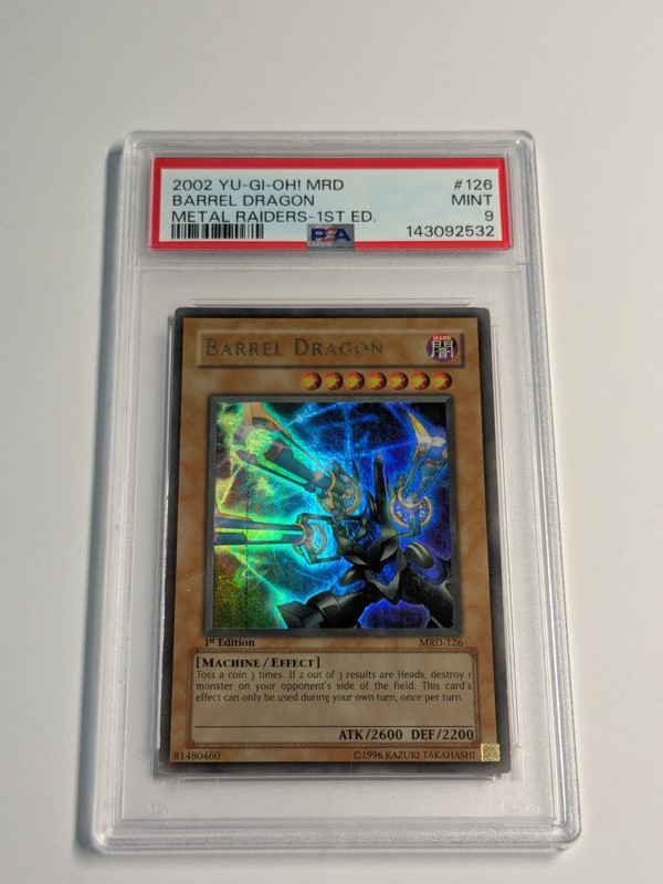 Yugioh Barrel Dragon MRD-126 Ultra Rare 1st Edition PSA 9 Mint 2002 Metal Raider