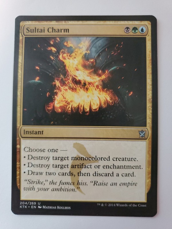 MTG Magic The Gathering Card Sultai Charm Instant Black Green Blue Khans Of Tark