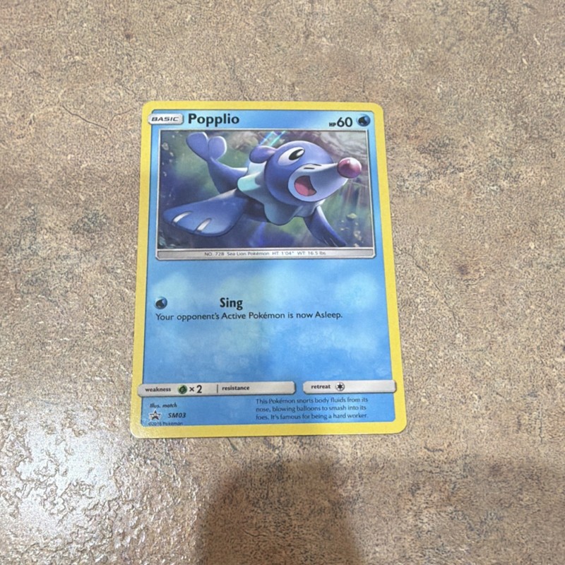 Pokémon Popplio SM03 Sm Holo Promo Basic 60 HP Sea Lion Card Pokémon TCG English