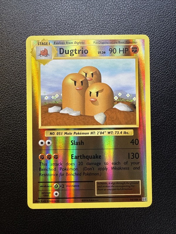 Dugtrio 56/108 Pokemon XY Evolutions Reverse Holo 2016 English NM
