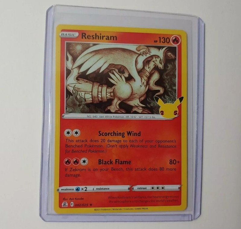 Reshiram 002/025 Celebrations Holo Pokemon Card Near Mint – Mint