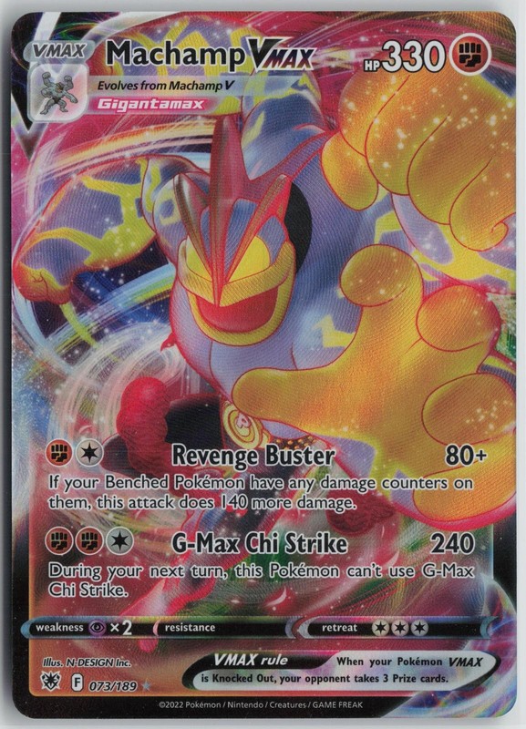 Machamp VMAX 073/189 Holo VMAX Rare Astral Radiance Pokemon Near Mint