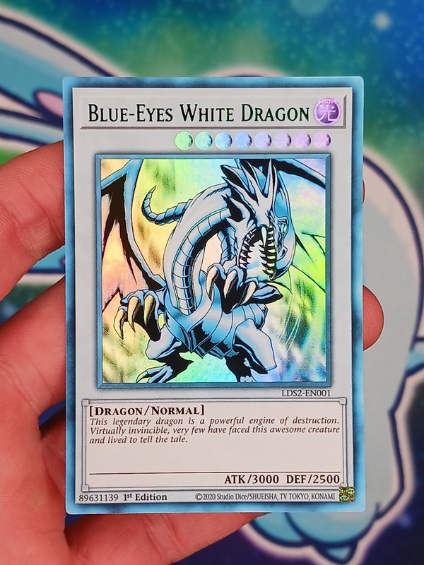 Green “Ghost” Blue-Eyes White Dragon LDS2-EN – 1st Edition – NM – Sun Bleached