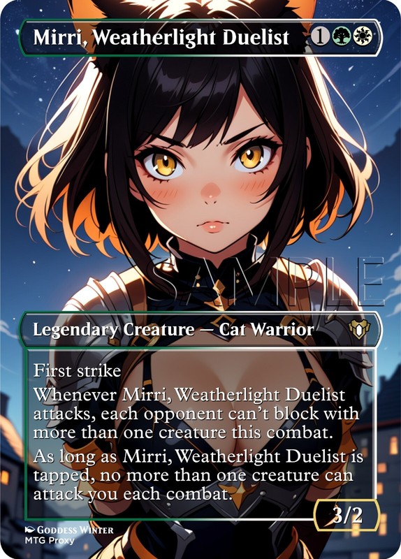 MTG – Mirri, Weatherlight Duelist – Fanart Borderless Style EDH and Playtest