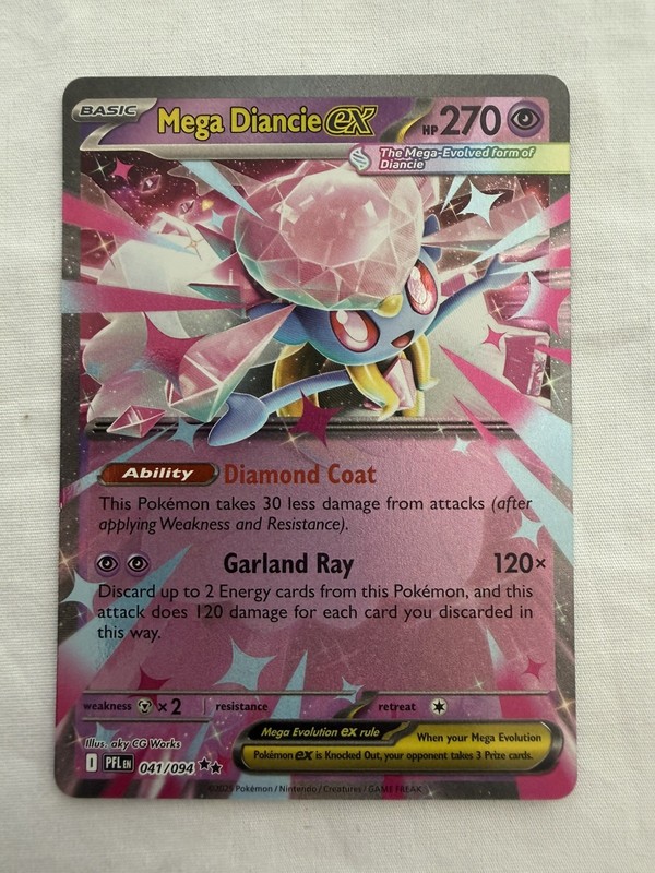 Mega Diancie ex 041/094 Me02: Phantasmal Flames Holo Near Mint
