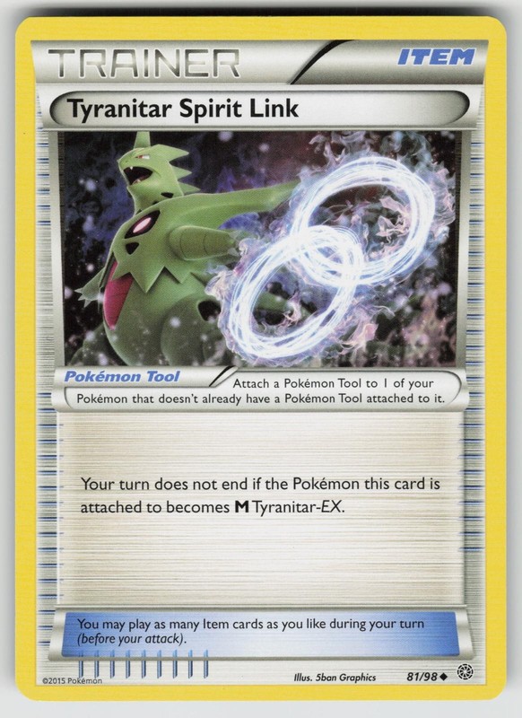 Tyranitar Spirit Link 81/98 Uncommon Ancient Origins Pokemon Near Mint