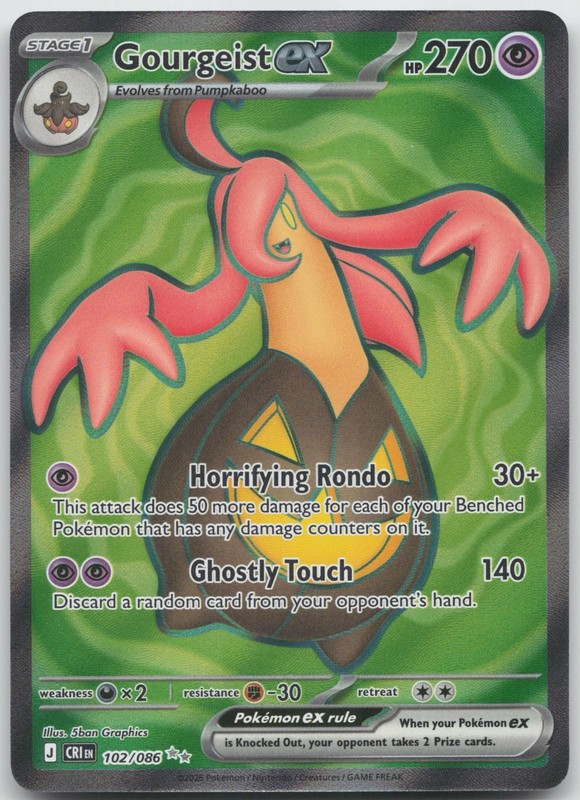 Gourgeist ex 102/086 Ultra Rare Chaos Rising Pokemon NM/M