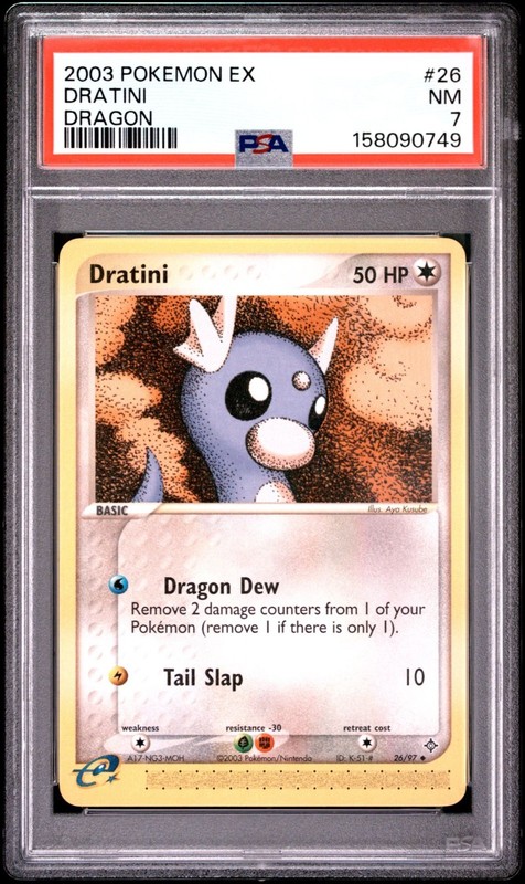 2003 POKEMON EX DRAGON #26 DRATINI PSA 7