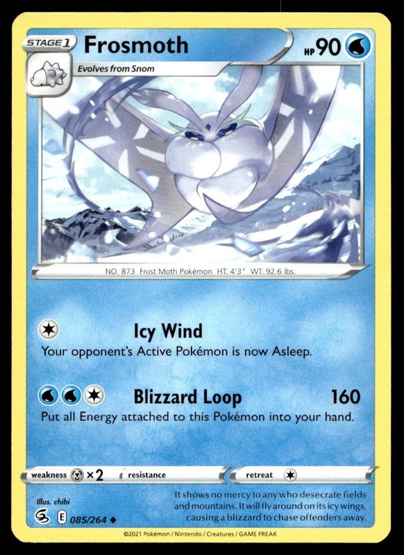 Frosmoth 85/264 Pokemon Card Fusion Strike Uncommon 90 HP Near Mint BC