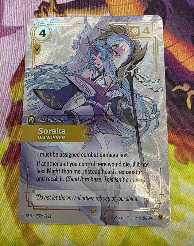 NEW Soraka – Wanderer (Signature) – Spiritforged (SPF) OverNumber: 239*/221