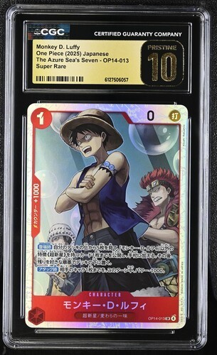 2025 ONE PIECE JAPANESE OP14-013 AZURE SEA’S 7 MONKEY D LUFFY CGC 10 PRISTINE