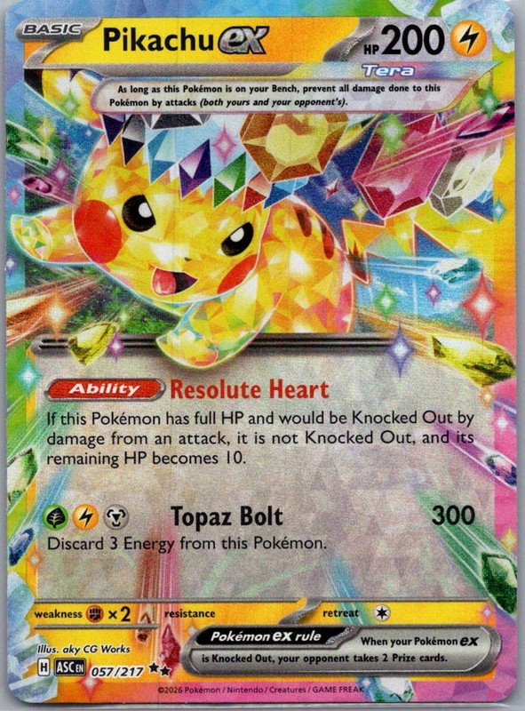 Pikachu ex Double Rare Holo 057/217 ME: Ascended Heroes NM