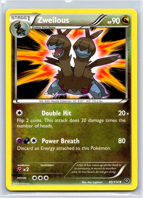 Zweilous 85/114 Uncommon Steam Siege Pokemon Reverse Holo NM/M 515-33