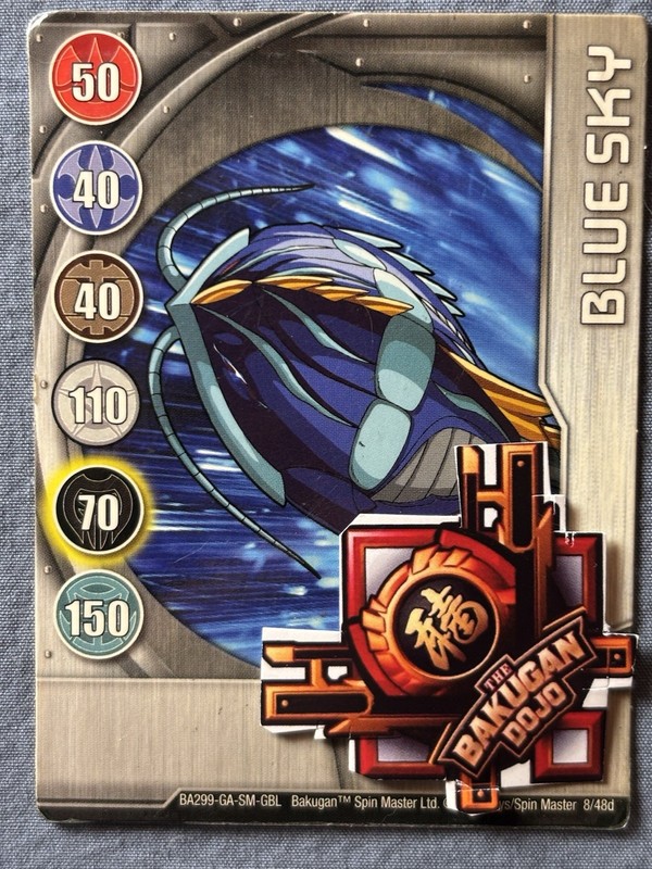 Bakugan Battle Brawlers Blue Sky 🥈 Silver Gate Card | Aquos Limulus | 8/48d