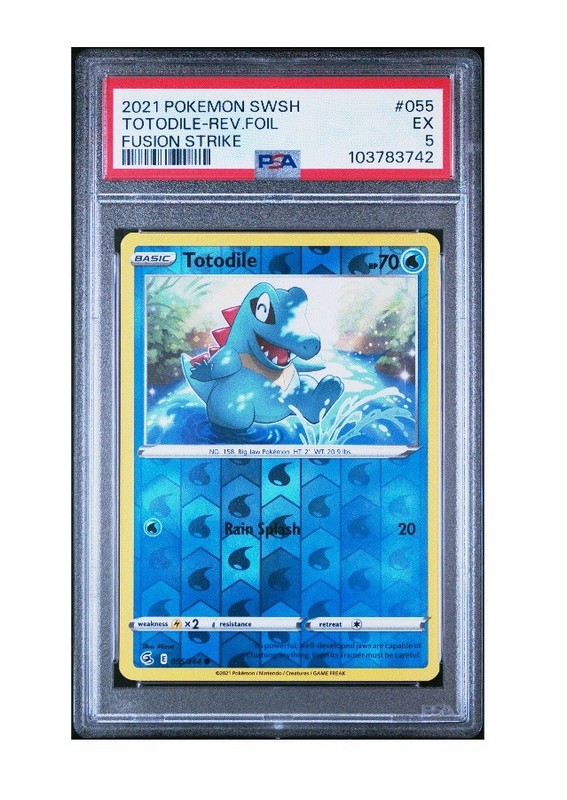 2021 POKEMON SWORD & SHIELD FUSION STRIKE #055 TOTODILE-REV.FOIL FUSION STRIKE