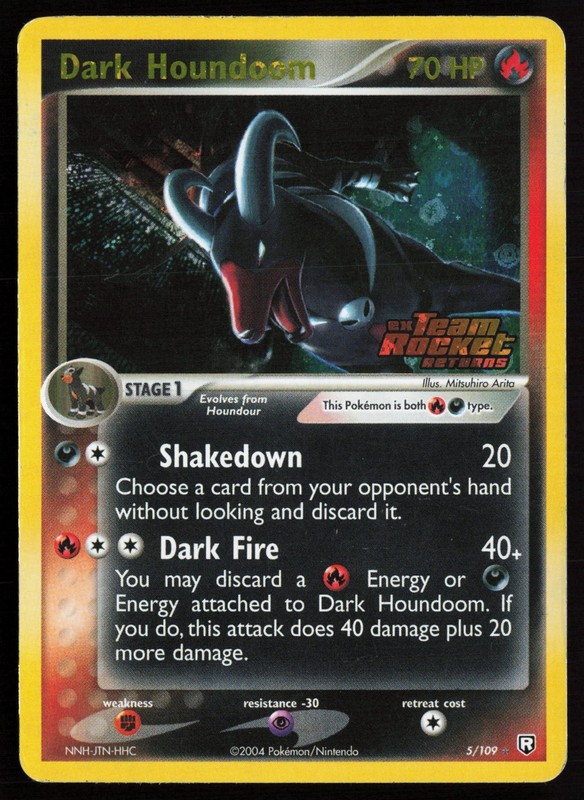 2004 Pokemon EX Team Rocket Returns Dark Houndoom Reverse Holo Stamp 5/109 LP