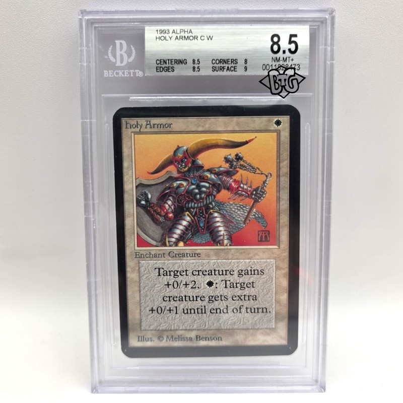 MTG Holy Armor 1993 Alpha BGS 8.5 near Mint (8.5/8/8.5/9) Magic The Gathering