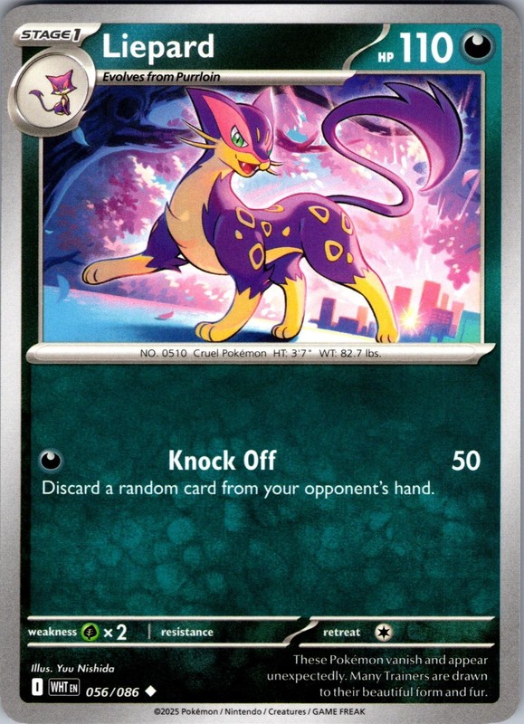 Liepard White Flare 056/086 Uncommon Pokemon Near Mint