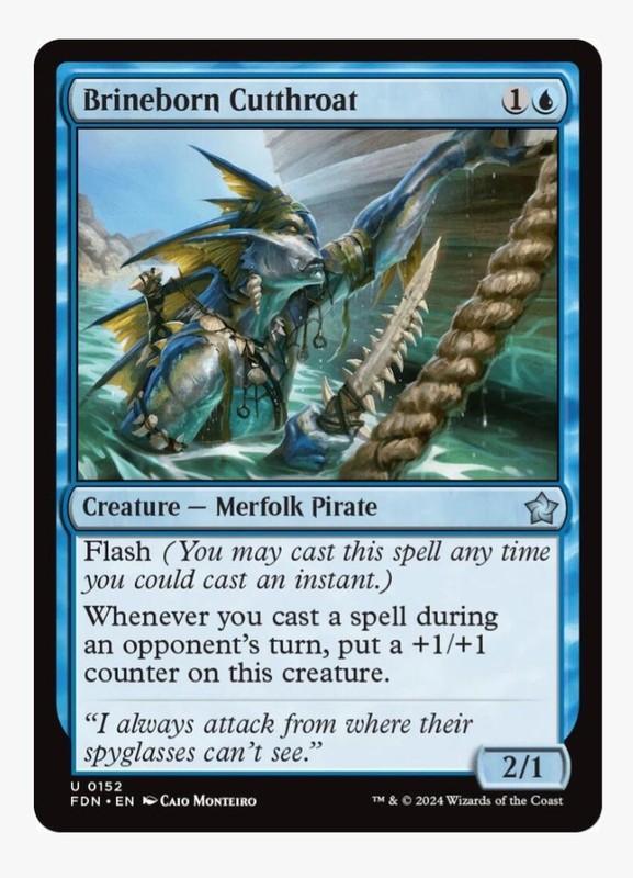 Brineborn Cutthroat | MTG FDN | Blue Merfolk Pirate Flash Commander EDH | NM