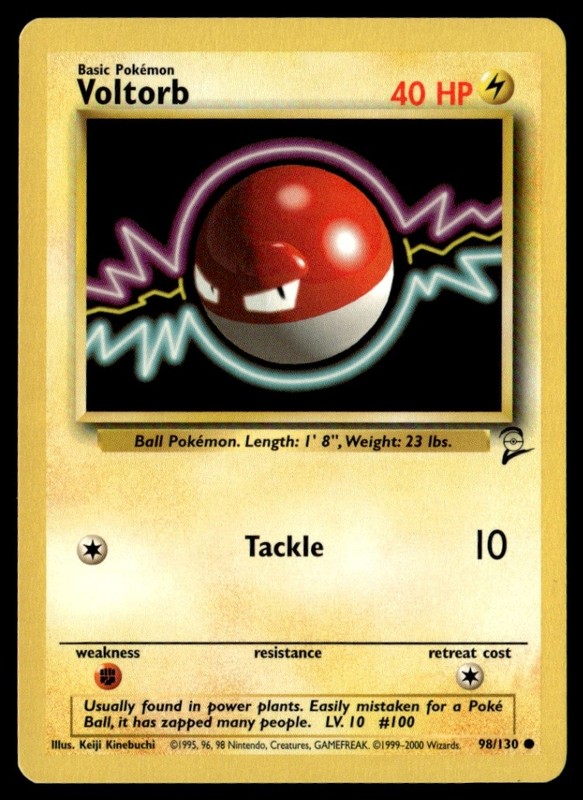 Voltorb Common Normal Base Set 2 098/130 NM Pokémon TCG