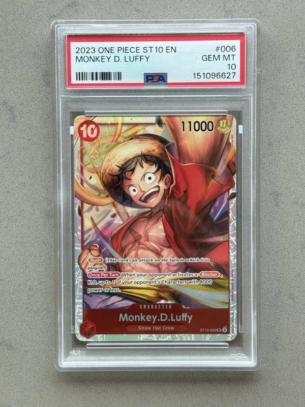 PSA 10 Monkey D. Luffy – One Piece The Three Captains ST10-006 SR (006) English
