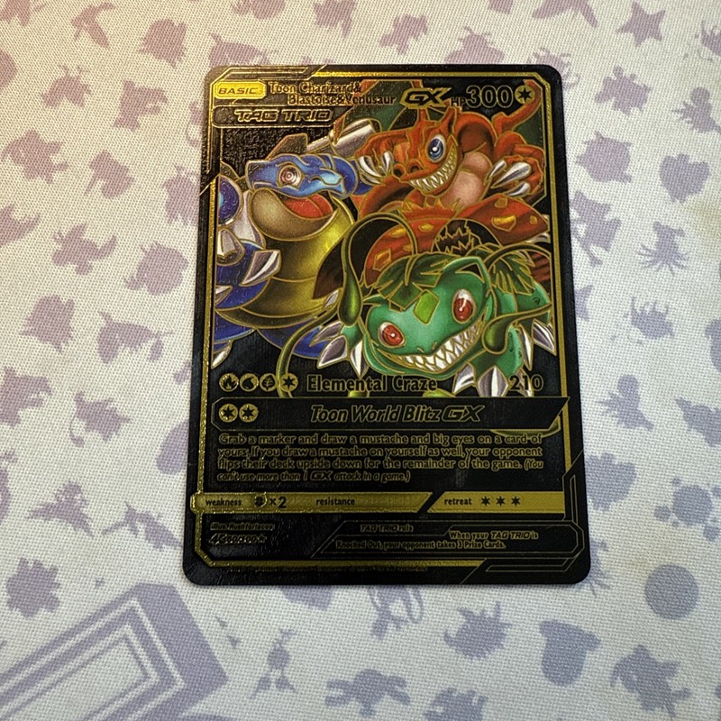 Black Foil Card Collection Toon Charizard &Blastoise & Venusaur GX NM