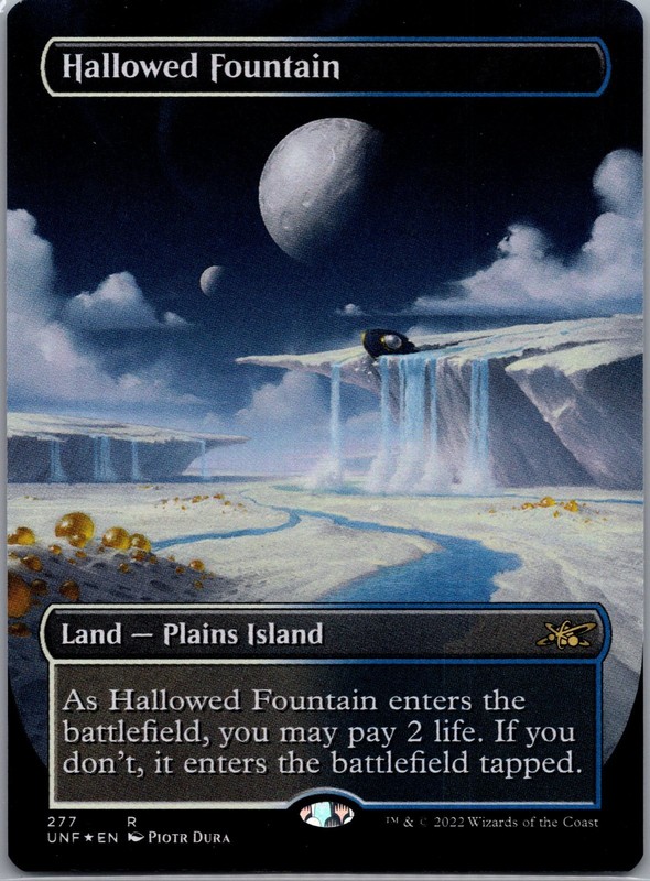 Magic the Gathering Unfinity Hallowed Fountain 277 Borderless Foil LP MTG