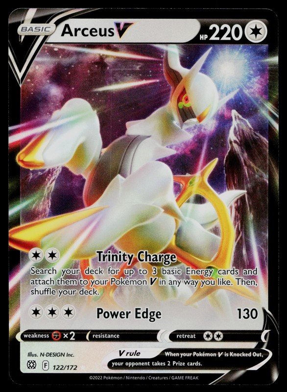 ARCEUS V 122/172 HOLO V RARE BRILLIANT STARS POKEMON NM