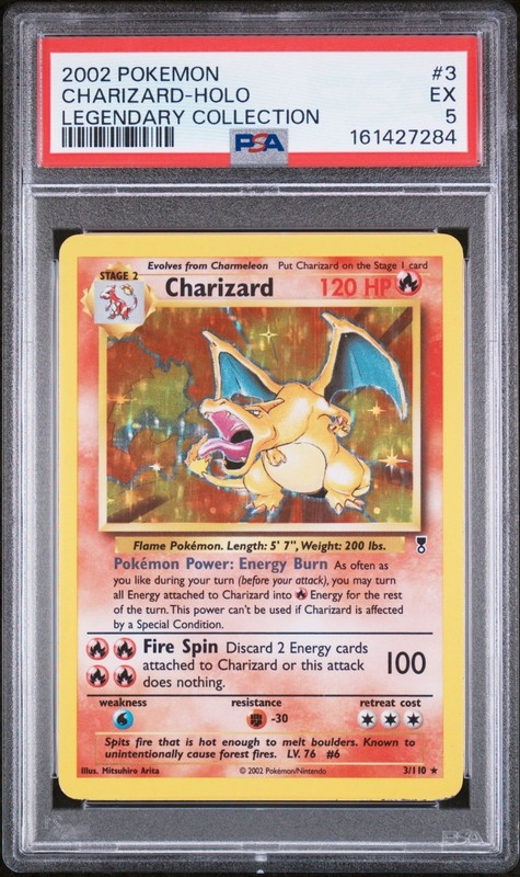 2002 Charizard 3/110 Legendary Collection Holo PSA 5 EX