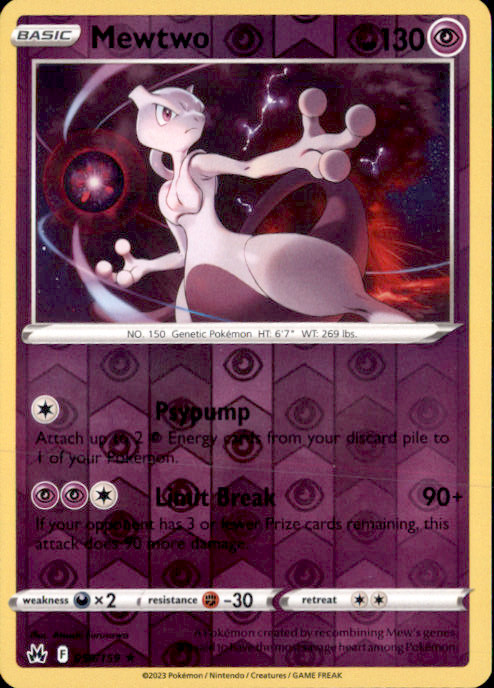 Mewtwo Reverse Holo Holo Rare SWSH: Crown Zenith 059/159 NM Atsushi Furusawa 202