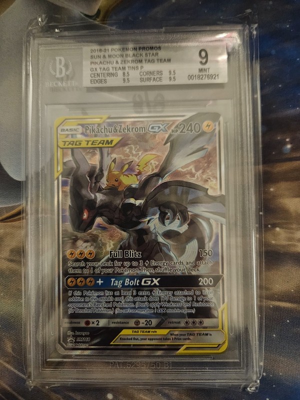 Pikachu & Zekrom GX SM168 Tag Team Sun & Moon Promo BGS 9