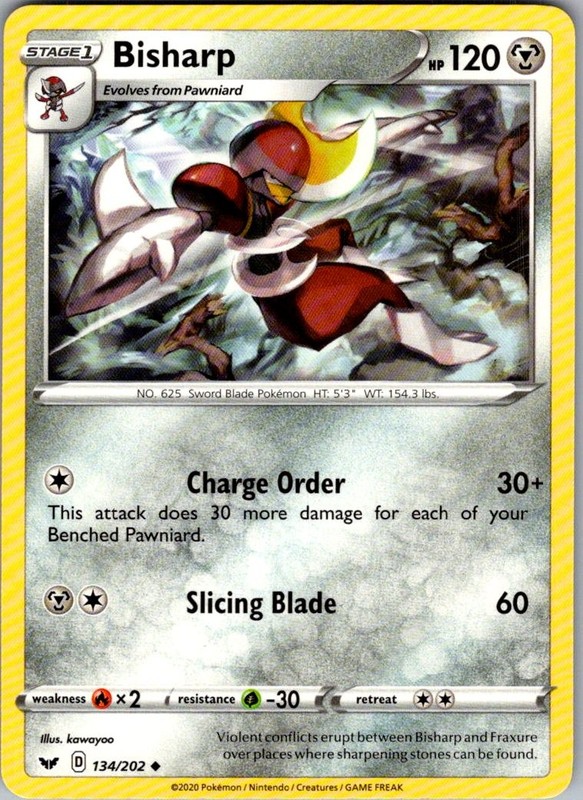 Bisharp Sword & Shield 134/202 Uncommon Pokemon Near Mint