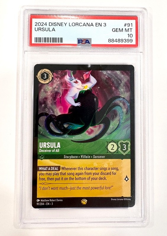 Lorcana Ursula Deceiver of all 91/201 Regular Legendary PSA 10