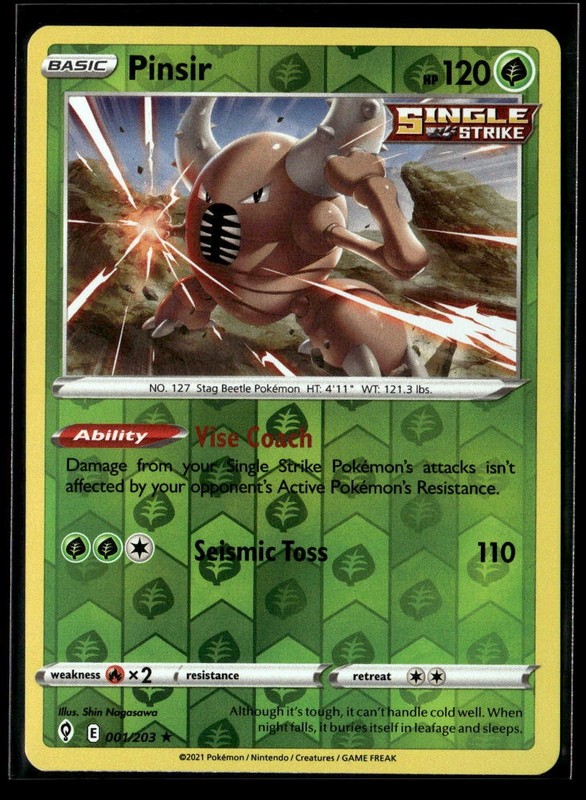 Pinsir 001/203 Holo SWSH07: Evolving Skies NM EN-1221