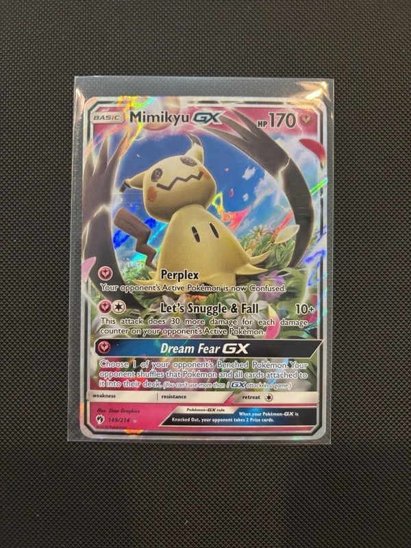 Pokemon Mimikyu GX Ultra Rare Full Art Holo 149/214 99% perfect condition!!!