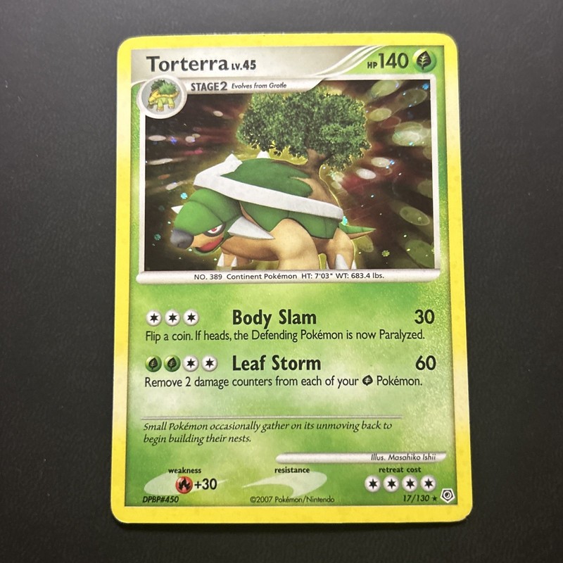 Pokemon Diamond and Pearl – Torterra 17/130 Holo – Holo Rare – LP Holo SWIRL