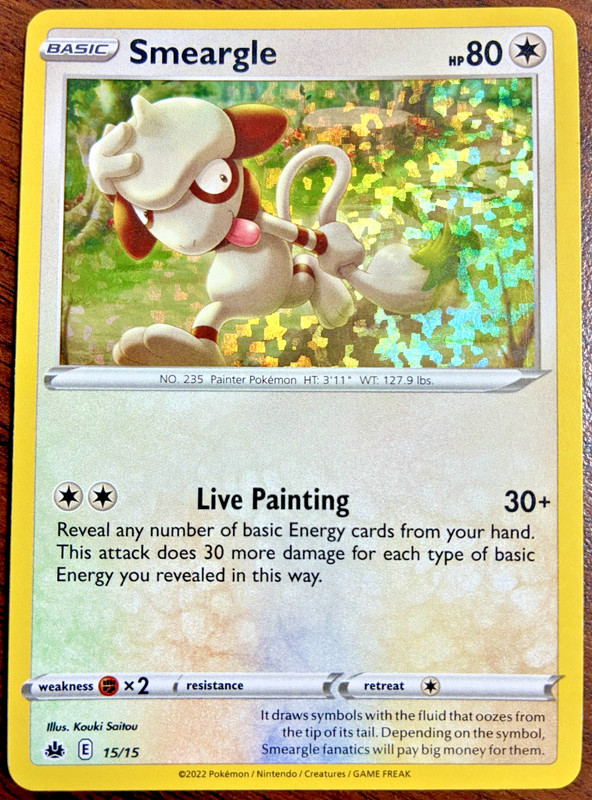 Pokemon TCG – Smeargle 15/15 Mcdonald’s 2022 Confetti Holo Rare Promo – MP