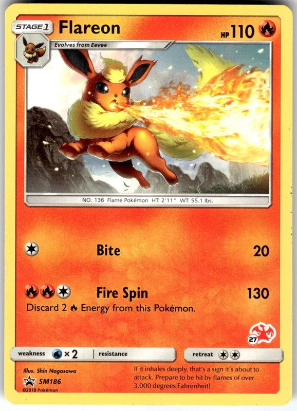 Flareon (#27 Charizard Stamped) SM186 Battle Academy Pokemon NM Fast Ship