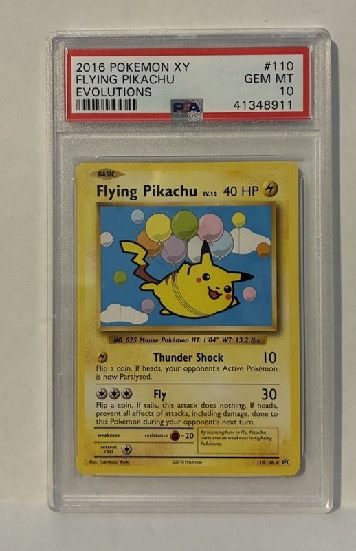 Pokémon 2016 XY Evolutions Flying Pikachu 110/108 Secret Rare PSA 10 English