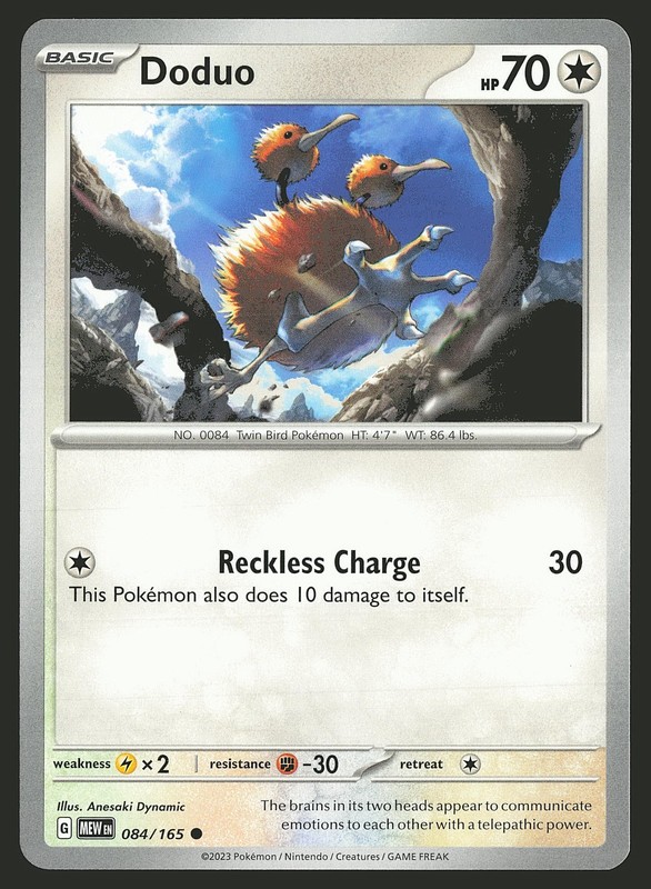SV: Scarlet & Violet 151 Doduo #084/165 Common Pokemon Card