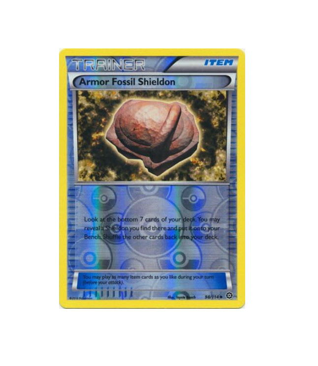 Pokemon – Armor Fossil Shieldon (98/114) – XY Steam Siege – Reverse Holo – NM/M