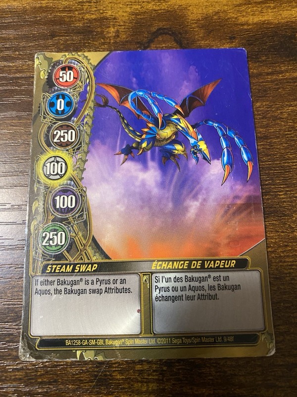 2011 Bakugan Mechtanium Surge Series 9/48f Gate & Ability Game Card STEAM SWAP