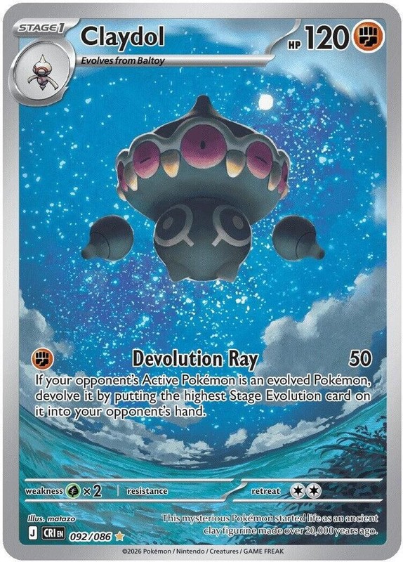 CLAYDOL 092/086 CHAOS RISING POKEMON (ILLUSTRATION RARE, NM)