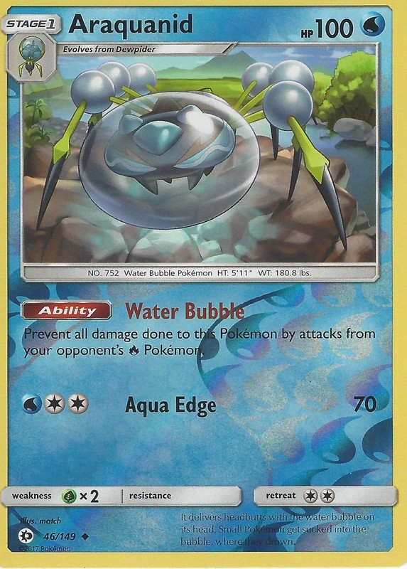 Araquanid – Reverse Holo – Pokemon TCG – Sun and Moon – Base set – 46/149