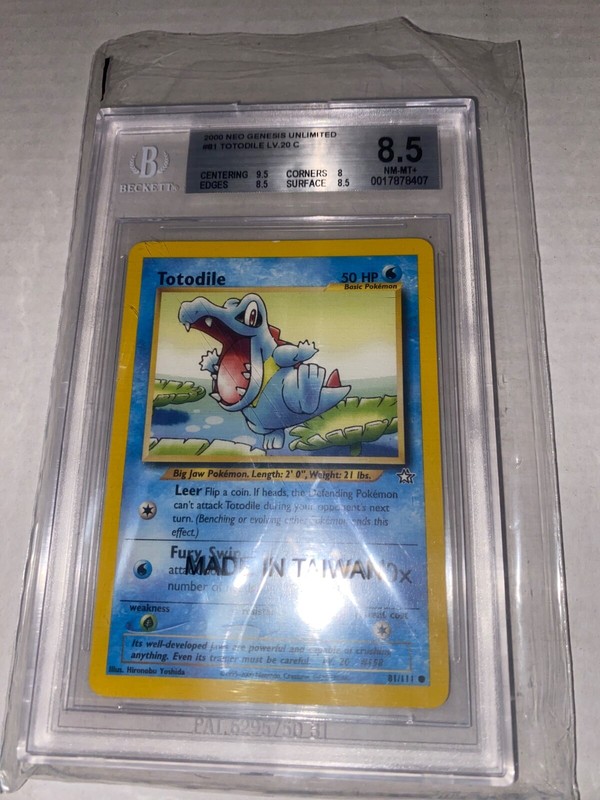 Totodile 81/111 Neo Genesis-Unlimited Edition Regular BGS 8.5