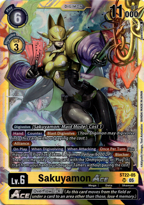 Sakuyamon ACE (Super Rare) Starter Deck 22: Amethyst Mandala – Set ST2 – Digimon