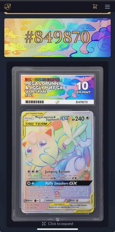 Mega Lopunny & Jigglypuff Gx Secret Rare #261 Cosmic Eclipse Ace 10 gallery